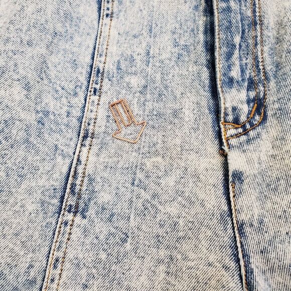 Vtg 80s G Pellini Acid Wash High Rise Pleated Denim Overalls Shortalls Mom Jeans - Picture 4 of 16